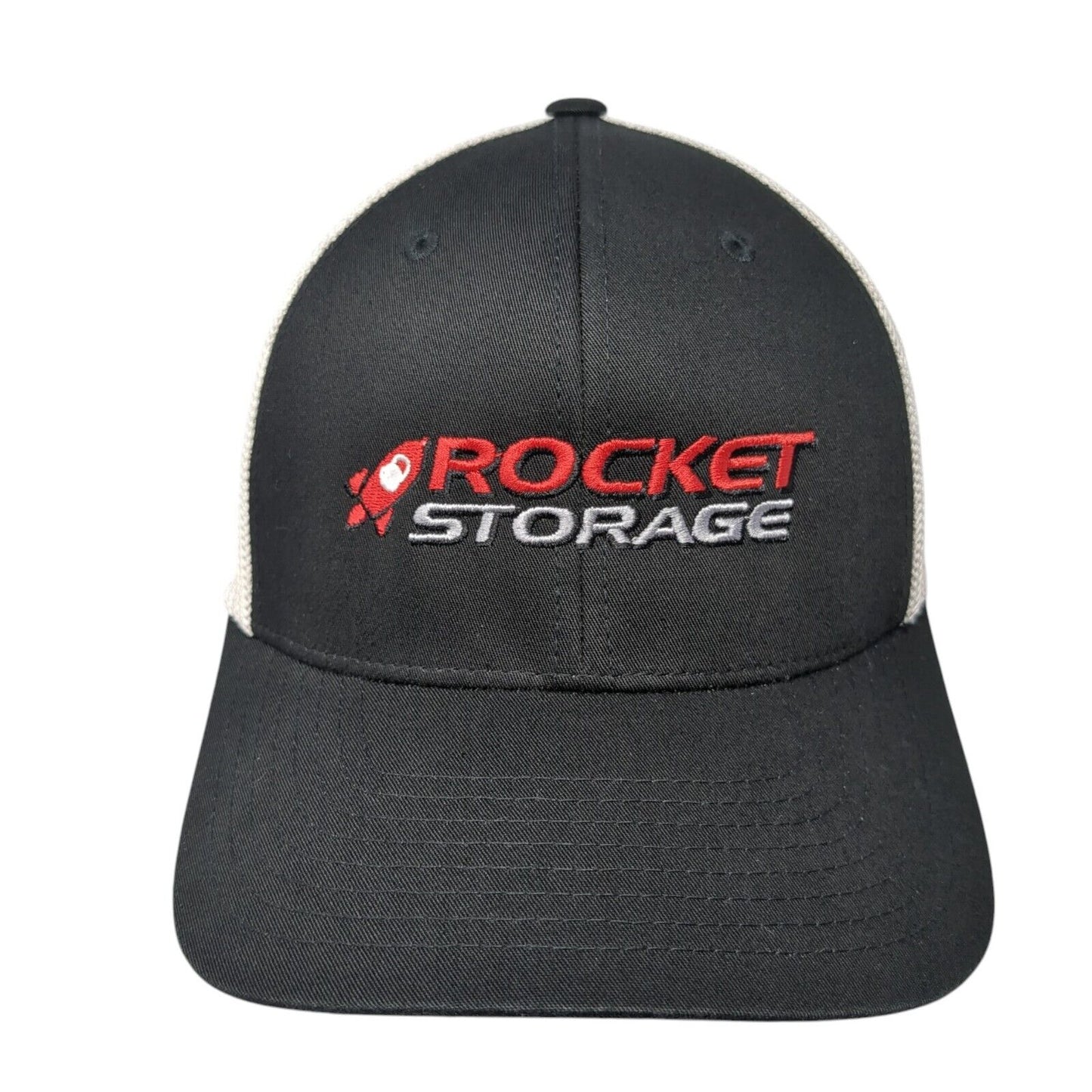 Rocket Storage Fitted Trucker Hat Black L/XL Flexfit Mesh Back Port Authority