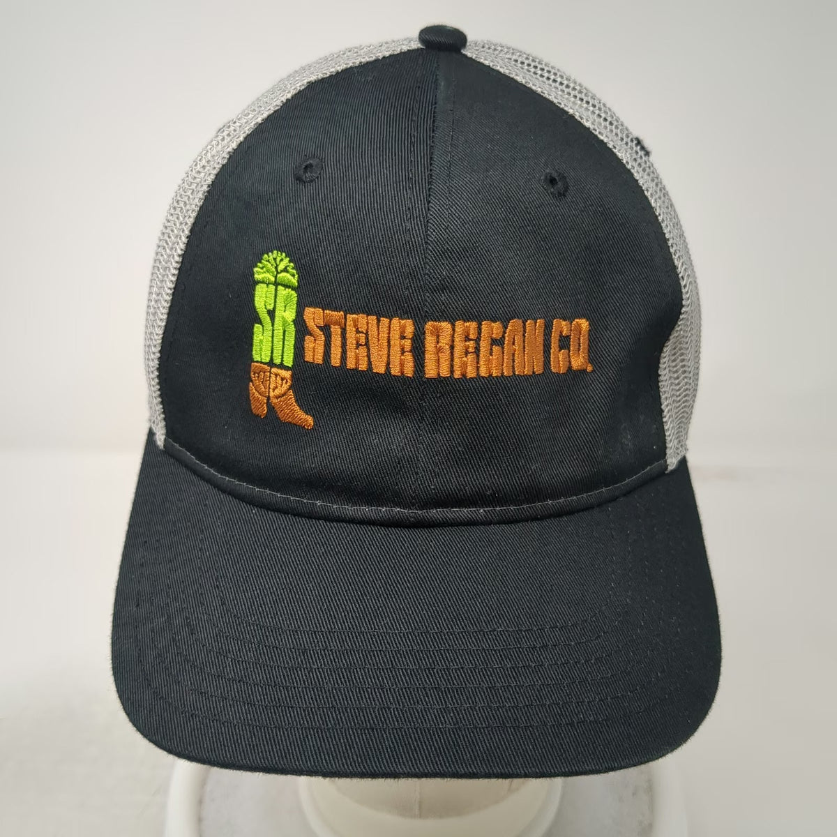 Otto Trucker Hat Black Gray One Size Steve Regan Co Logo Mesh Snapback Workwear