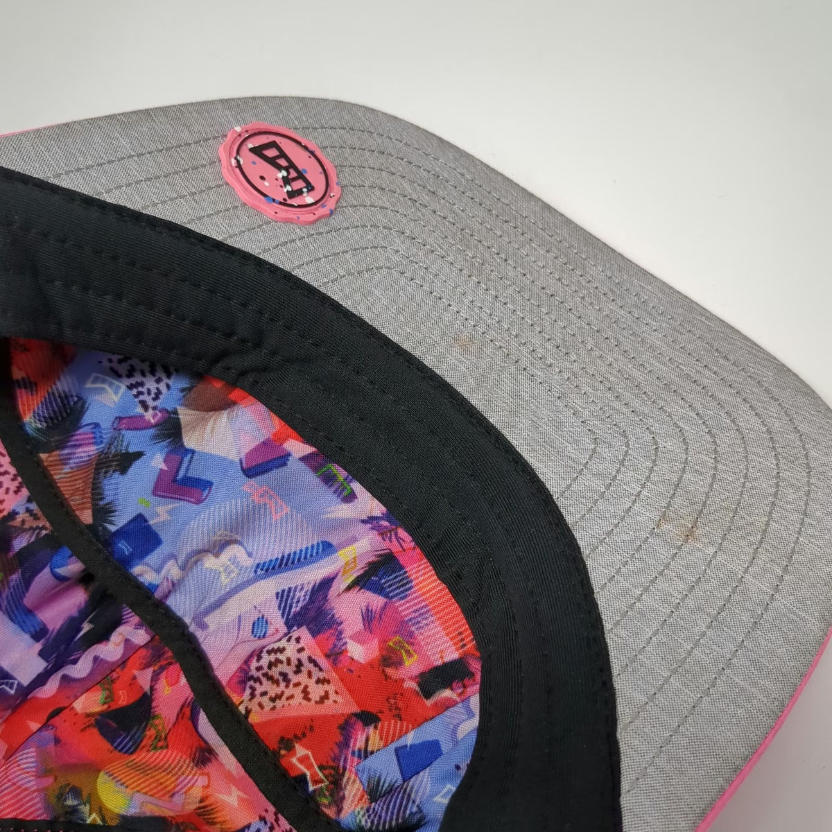 Melin Trucker Hat Pink S Hydro Neon Collection Perforated Snapback Palm Trees