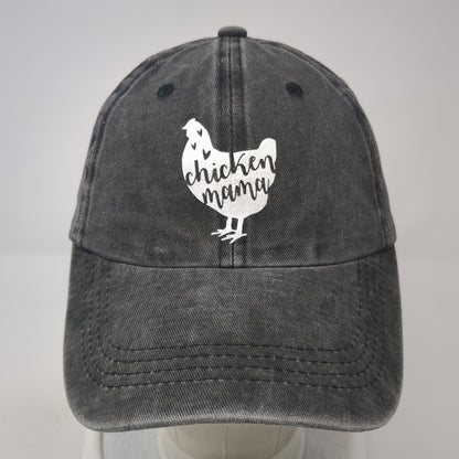 Chicken Mama Slideback Hat Gray One Size Adjustable Solid Outdoor