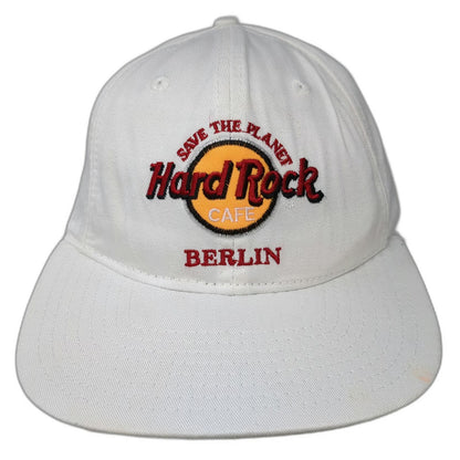Hard Rock Cafe Berlin Save The Planet Snapback Hat White One Size Cotton Green