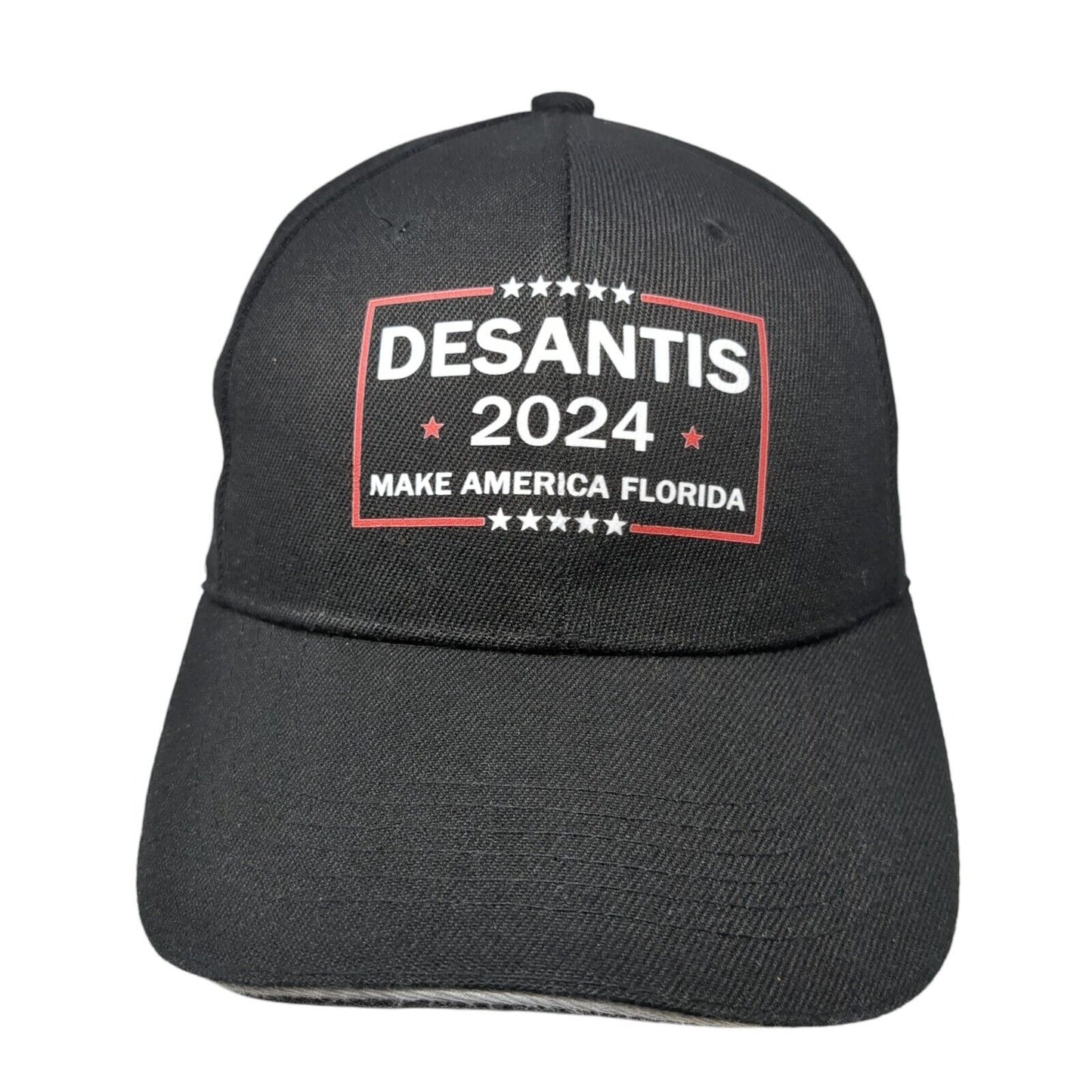 Desantis Make America Florida Strapback Hat Black One Size Adjustable
