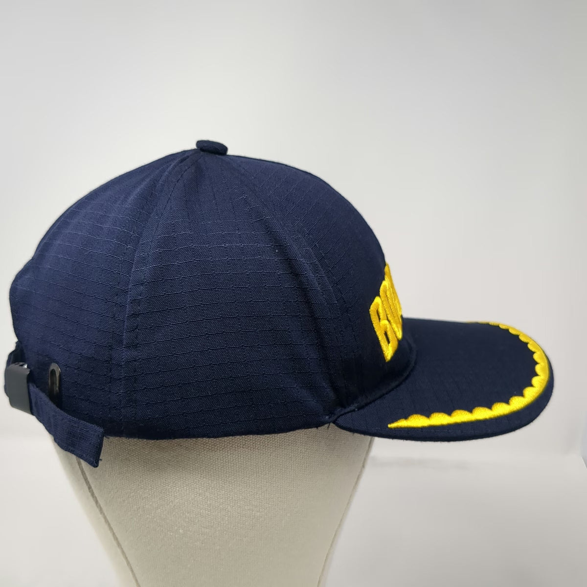 Blue One Size Baseball Cap Bomberos Scalloped Brim Slideback Firefighter Hat
