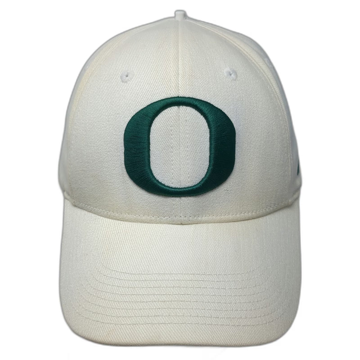 Nike Oregon Ducks NCAA White One Size Cap Hat Swoosh Flex Stretch Fit Logo