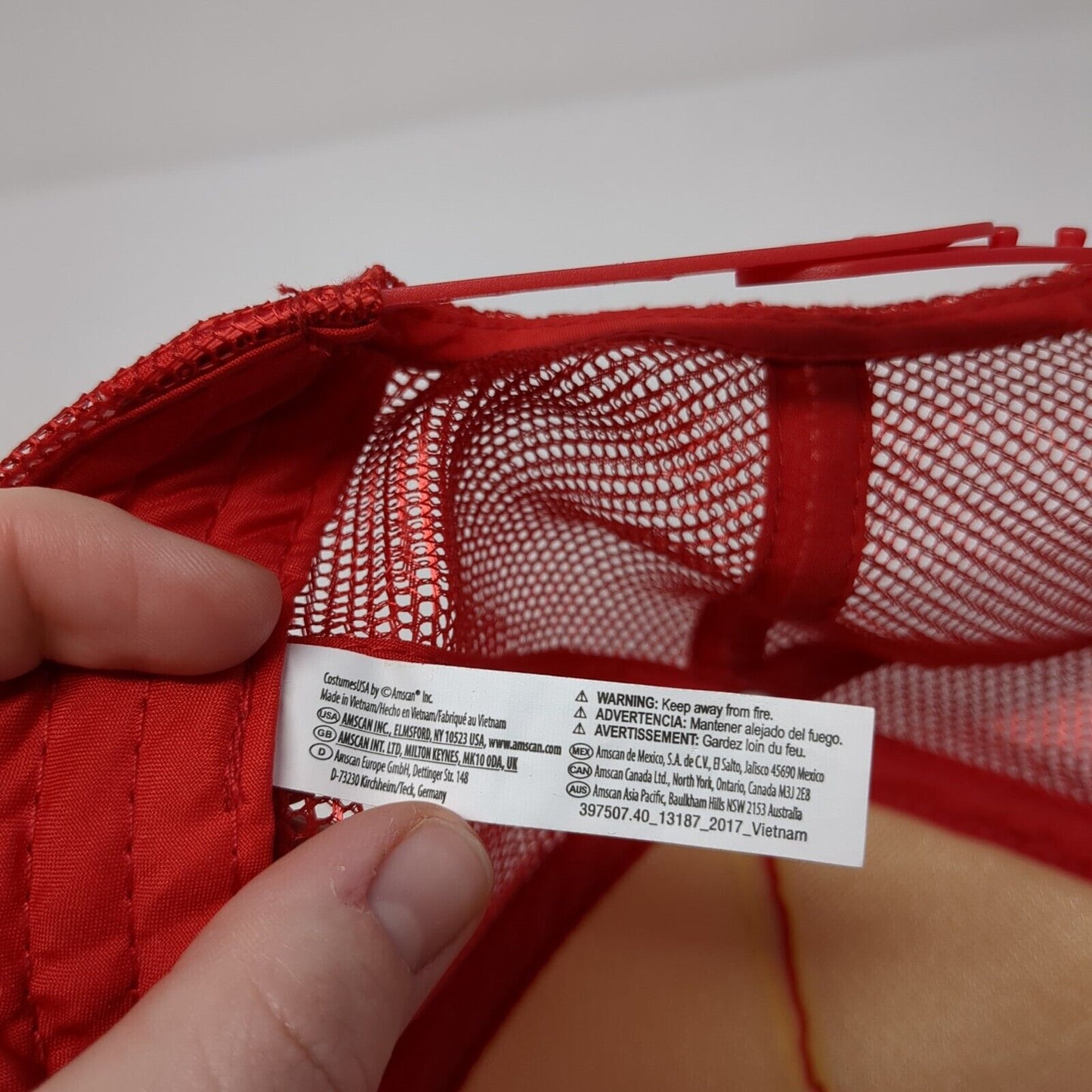 Unbranded Snapback Trucker Hat Red One Size Adjustable Mesh Back Blank Polyester