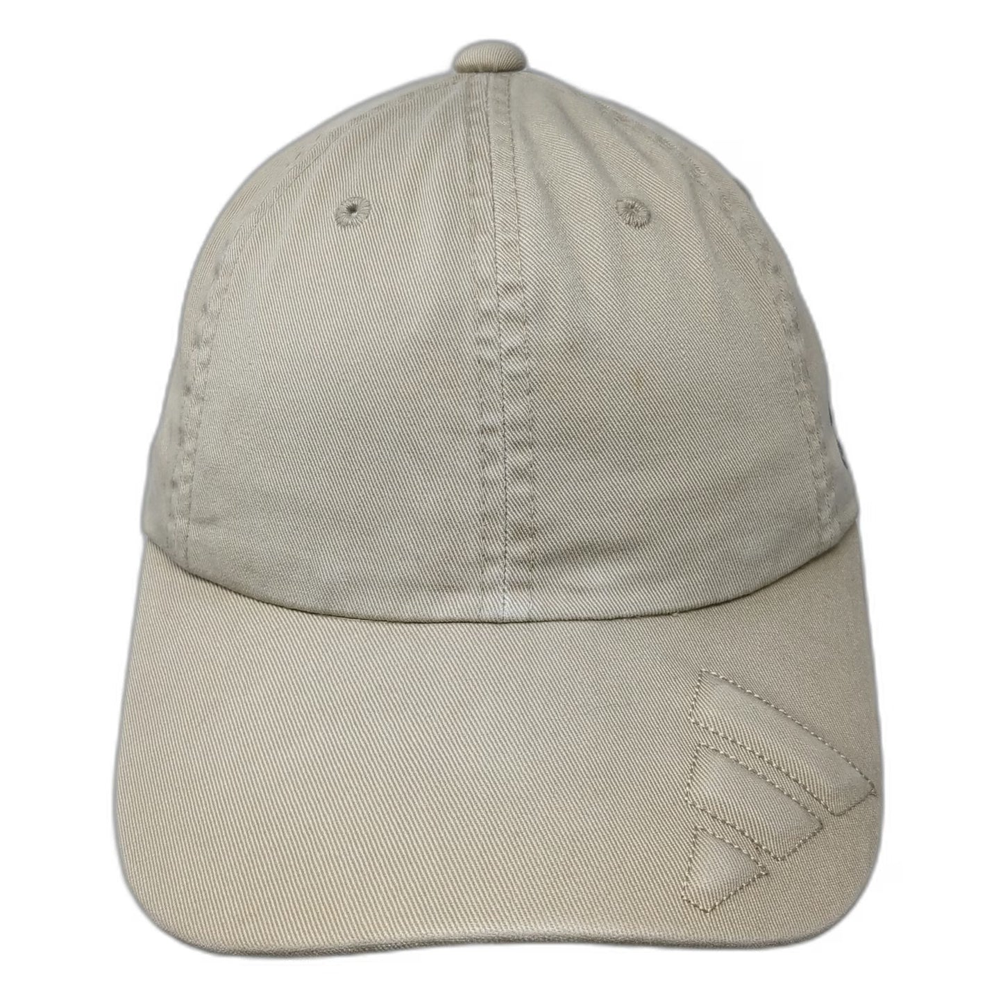 Adidas Baseball Cap Beige One Size Cotton Tonal Brim Logo Adjustable Strap Hat