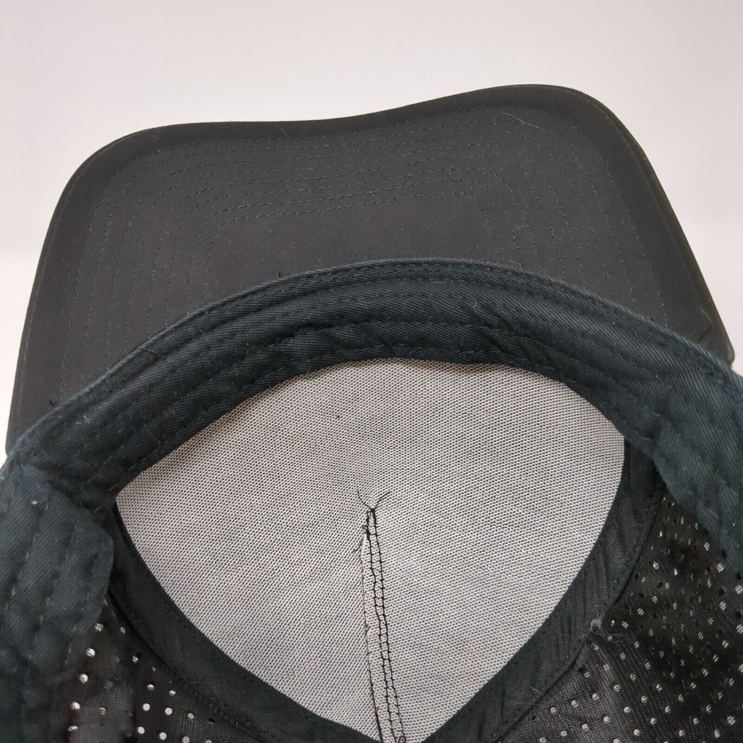 OVVN Snapback Hat Black One Size Adjustable Solid Laser Cut Perforated