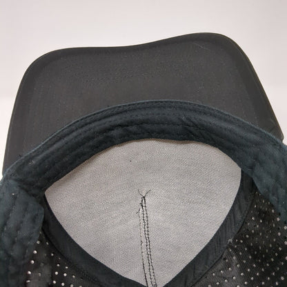 OVVN Snapback Hat Black One Size Adjustable Solid Laser Cut Perforated