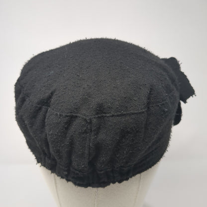 Unbranded Fitted Cadet Army Cap Hat Black One Size Flower Embellished