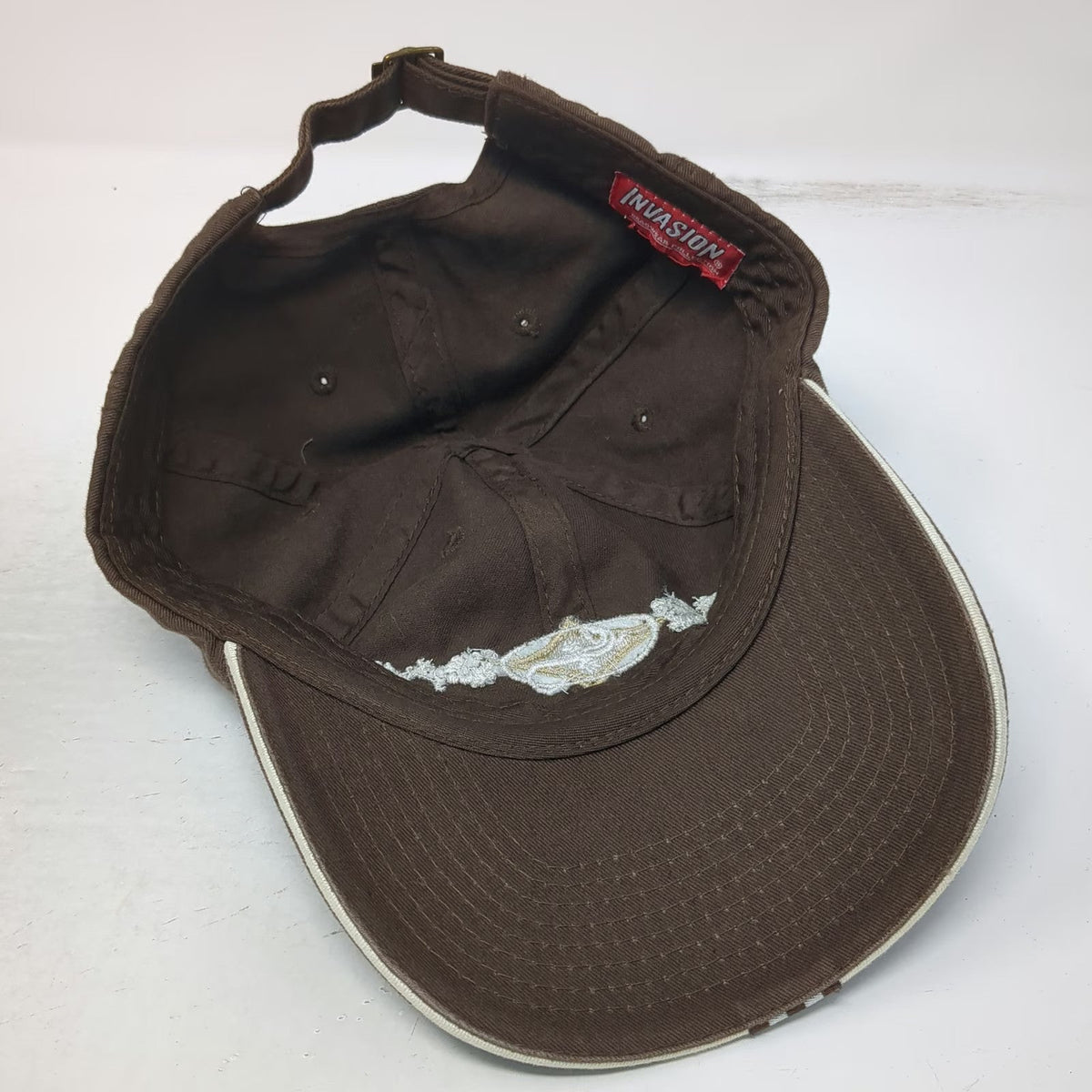 Invasion Baseball Cap Brown Gold One Size Puerto Vallarta Souvenir Hat Slideback