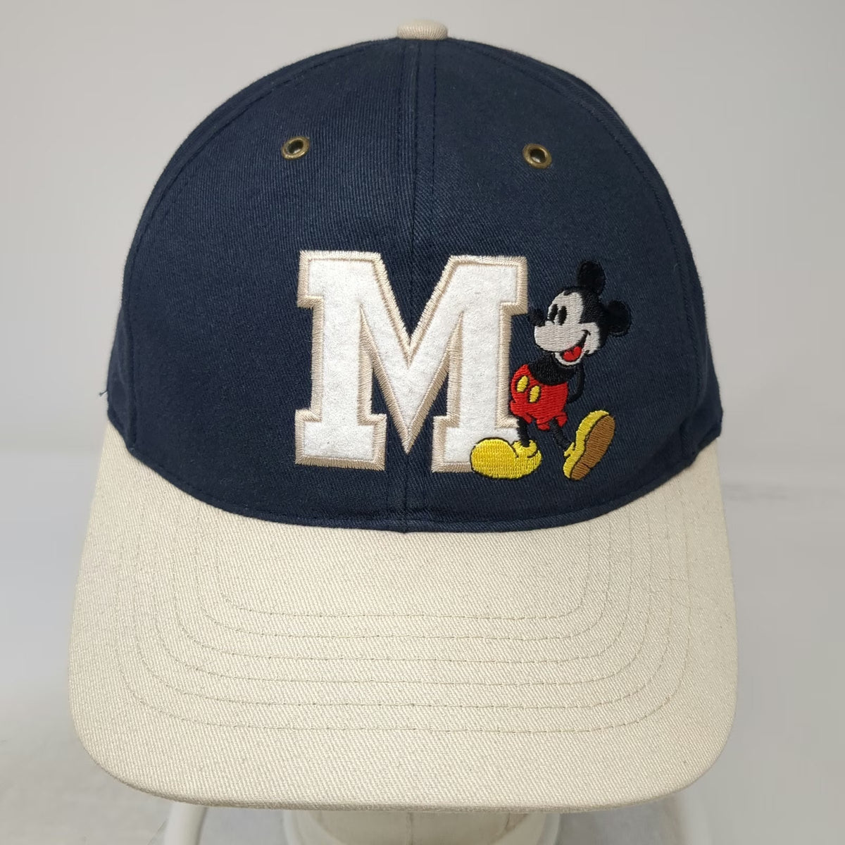 Walt Disney World Baseball Cap Blue One Size Mickey Mouse M Logo Slideback Hat