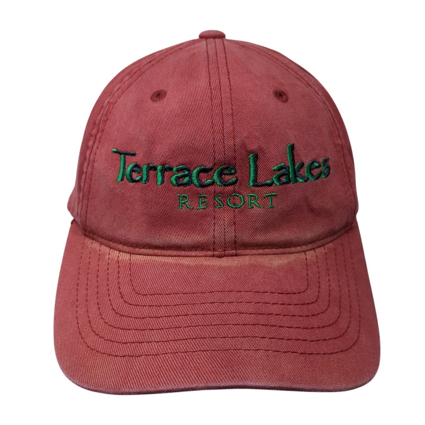 Terrace Lakes Resort Fitted Hat Red S/M Stretch Flexfit Embroidered Richardson