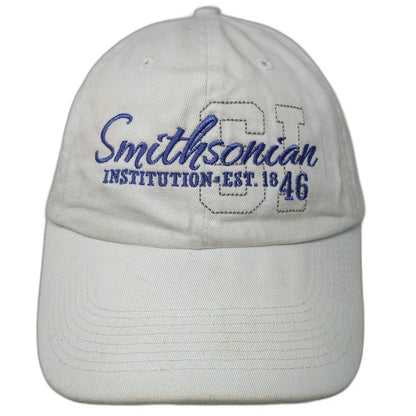 Perrin Smithsonian Institution White One Size Baseball Cap Slideback Hat Cotton