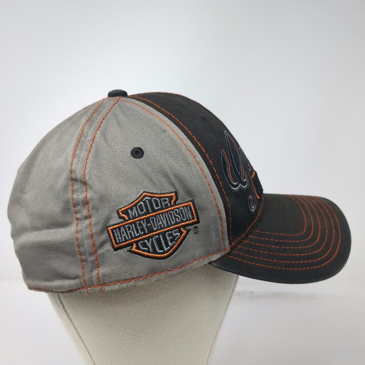 Harley-Davidson Baseball Cap Black Gray One Size Contrast Stitching Logo Hat