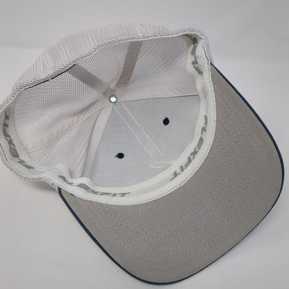 H Fitted Trucker Hat Blue One Size Adjustable Flexfit Mesh Back 6 Panel Yupoong