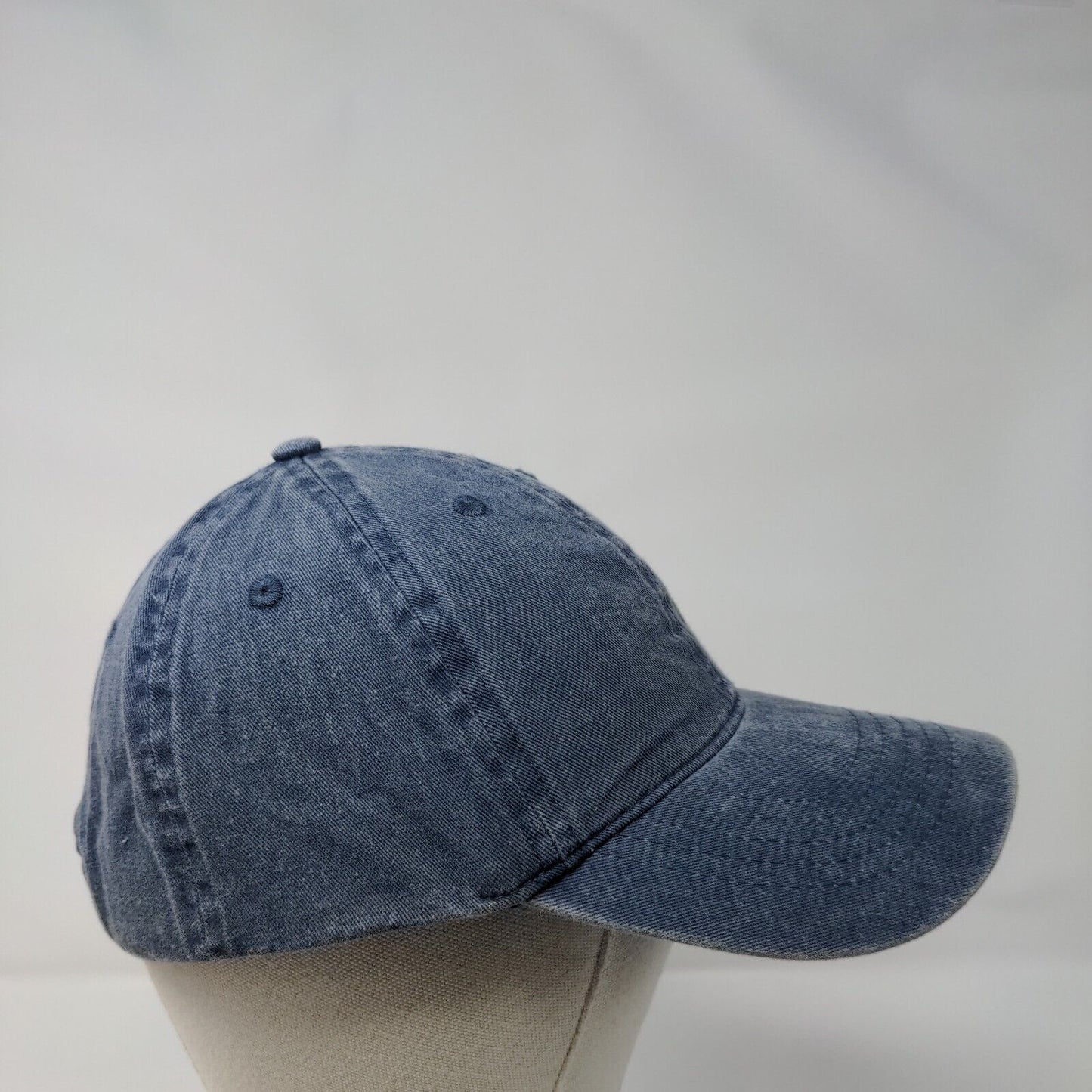 Unbranded Strapback Hat Blue OSFM Adjustable Vented Holes 6 Panel Blank