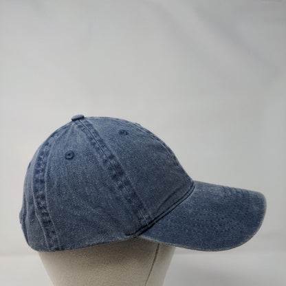 Unbranded Strapback Hat Blue OSFM Adjustable Vented Holes 6 Panel Blank