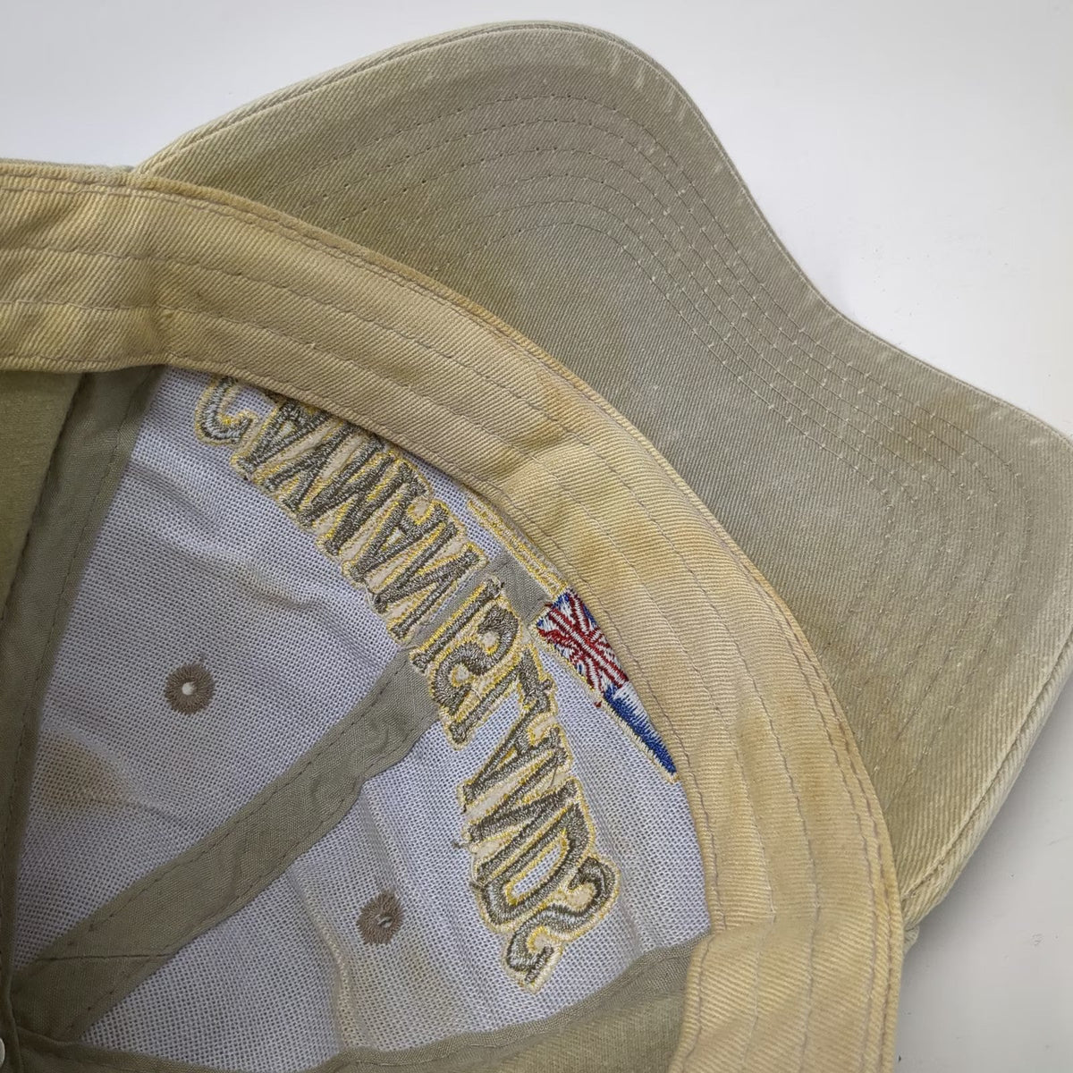 Eagle Crest Cayman Islands Flag Hat Beige One Size Baseball Cap Slideback Cotton
