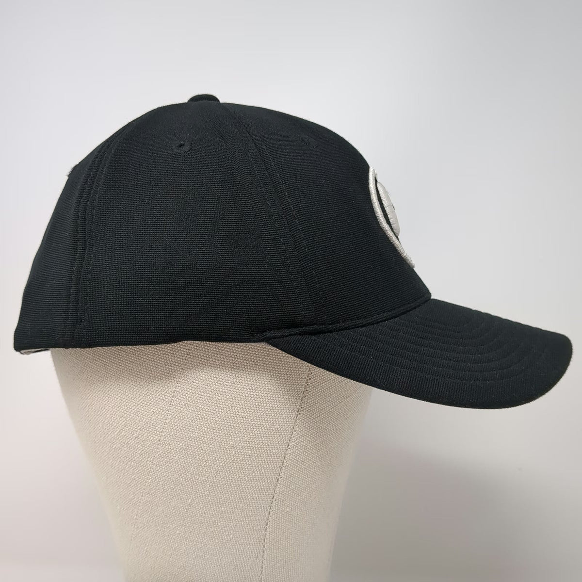Pacific Headwear Baseball Cap Black XL Fitted Performance Hat Smiley Face JM