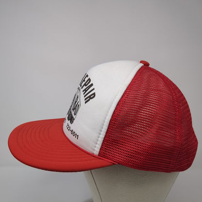 B-A-D Repair Snapback Rope Trucker Hat Red One Size Mesh Back Speedway