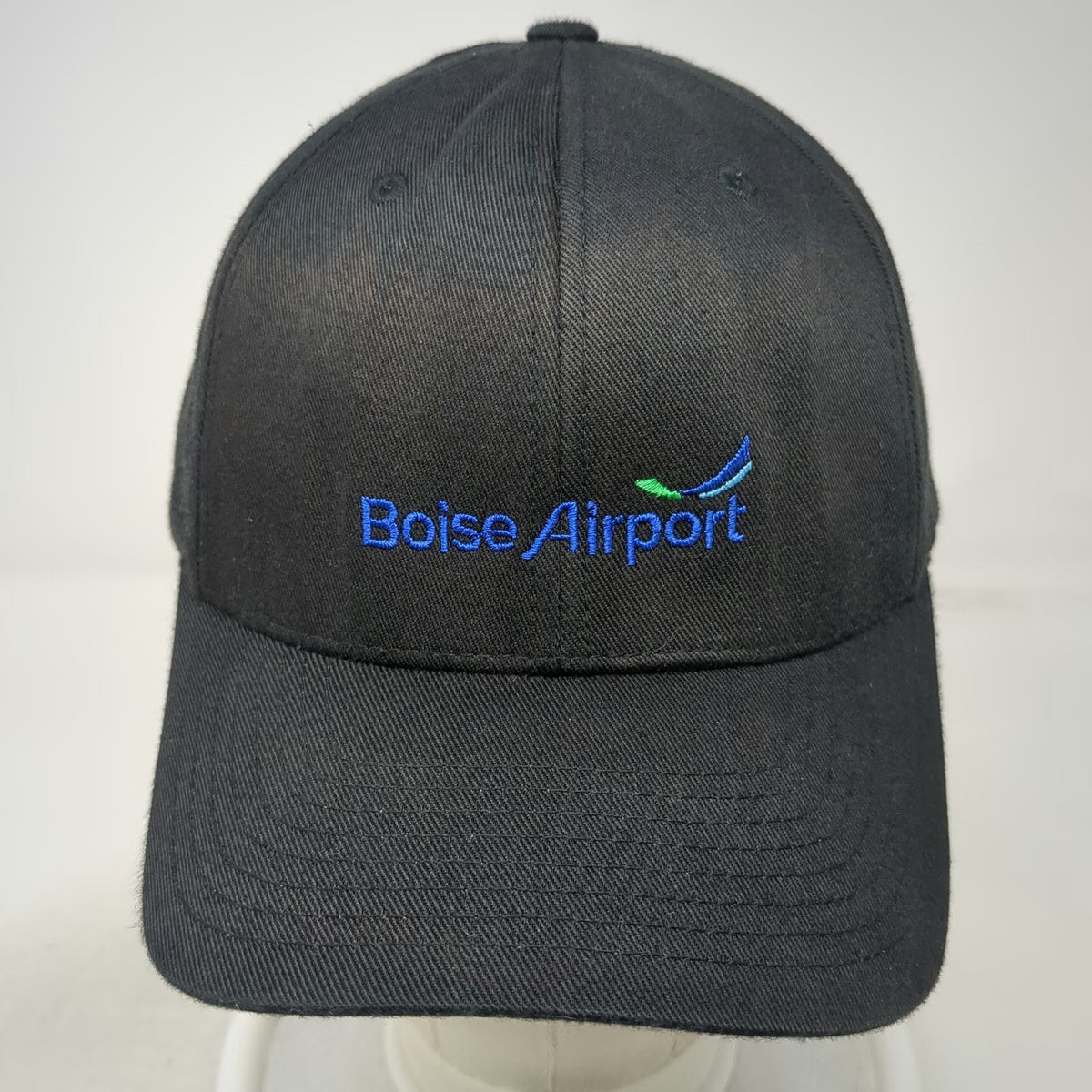 Port Authority Baseball Cap Black XL Flexfit Boise Airport Hat Curved Brim