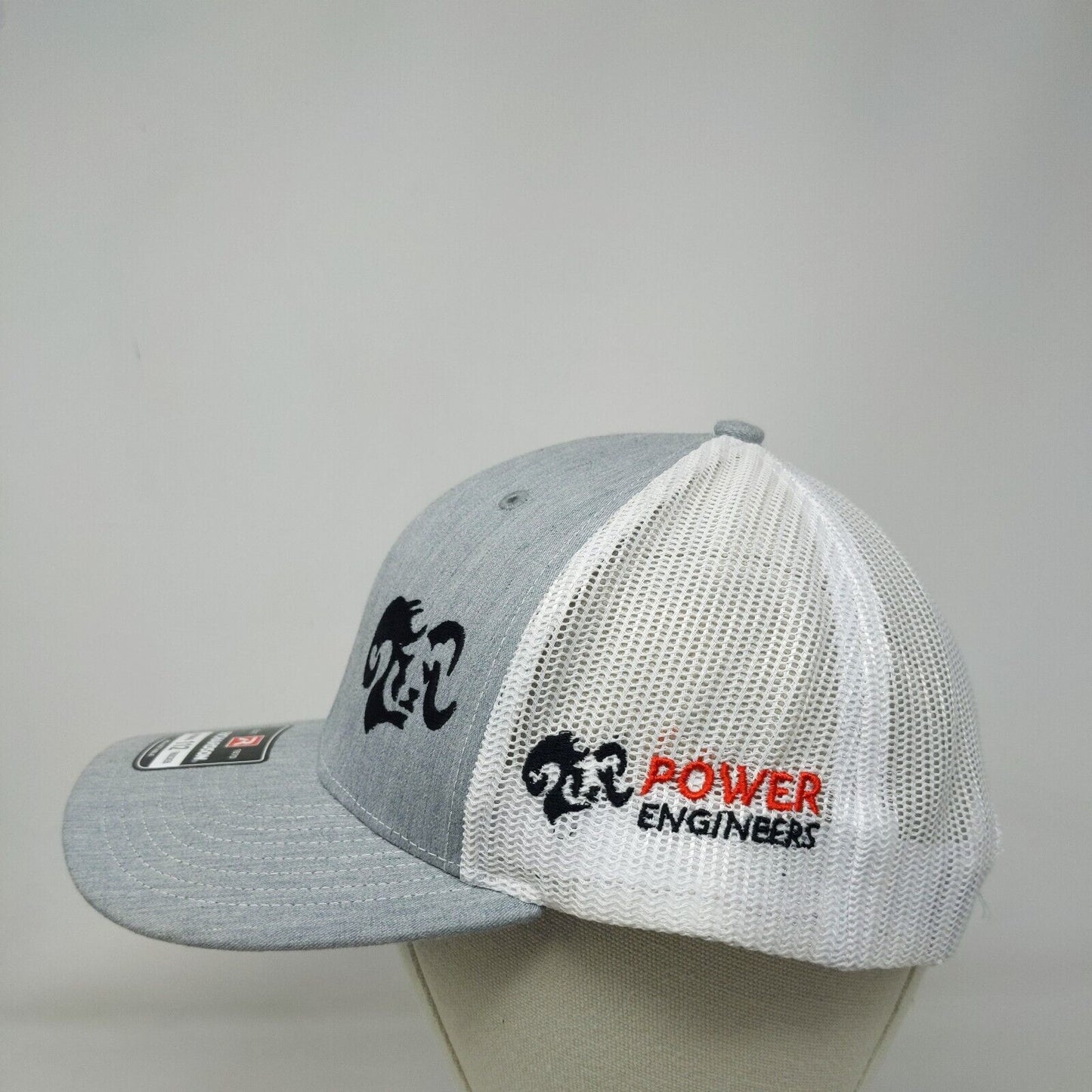 Power Engineers Snapback Mesh Back Trucker Hat Gray Adjustable Colorblock