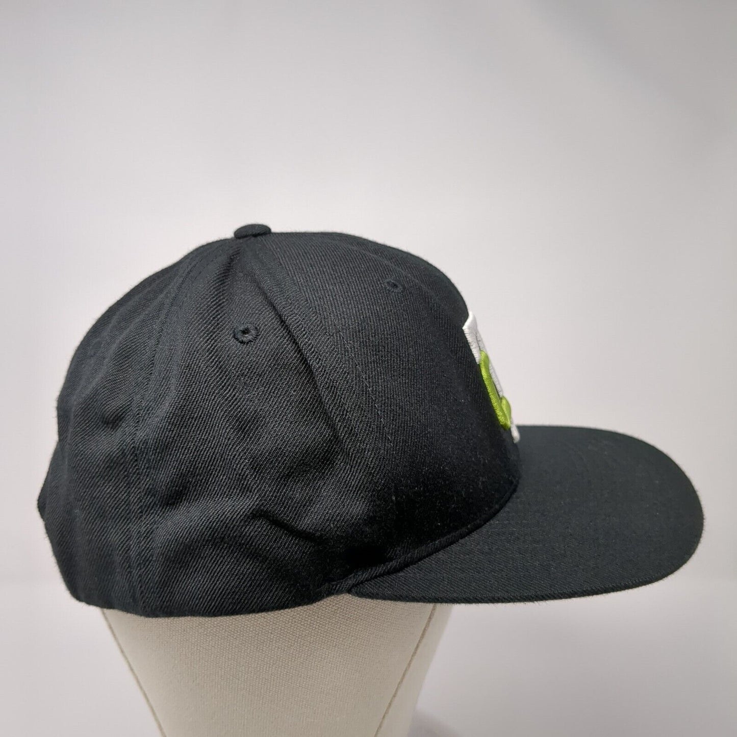 TC Snapback Hat Black OSFA Adjustable Embroidered Letters 6 Panel