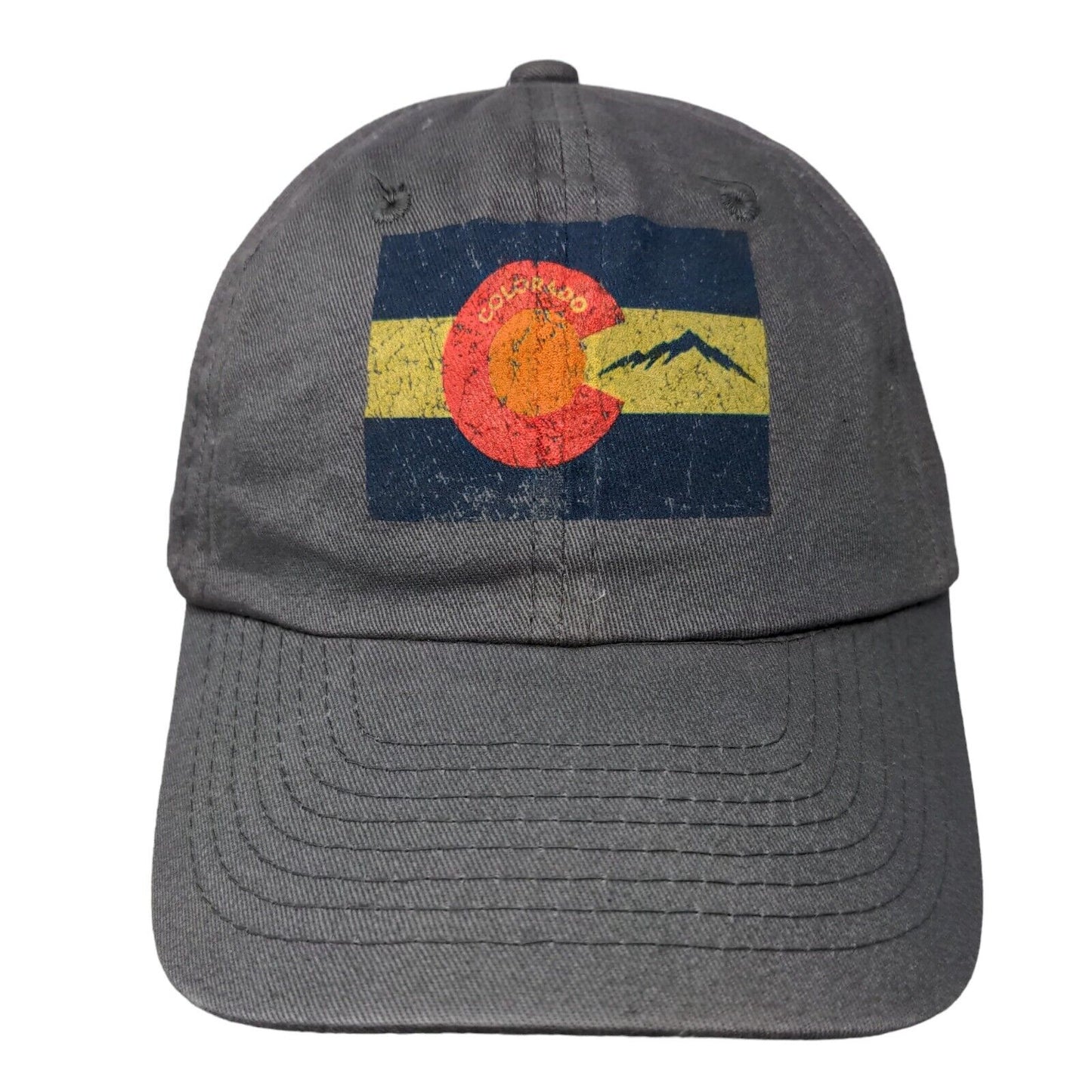 Colorado Strapback Hat Gray OSFM Adjustable 6 Panel Outdoor Cap