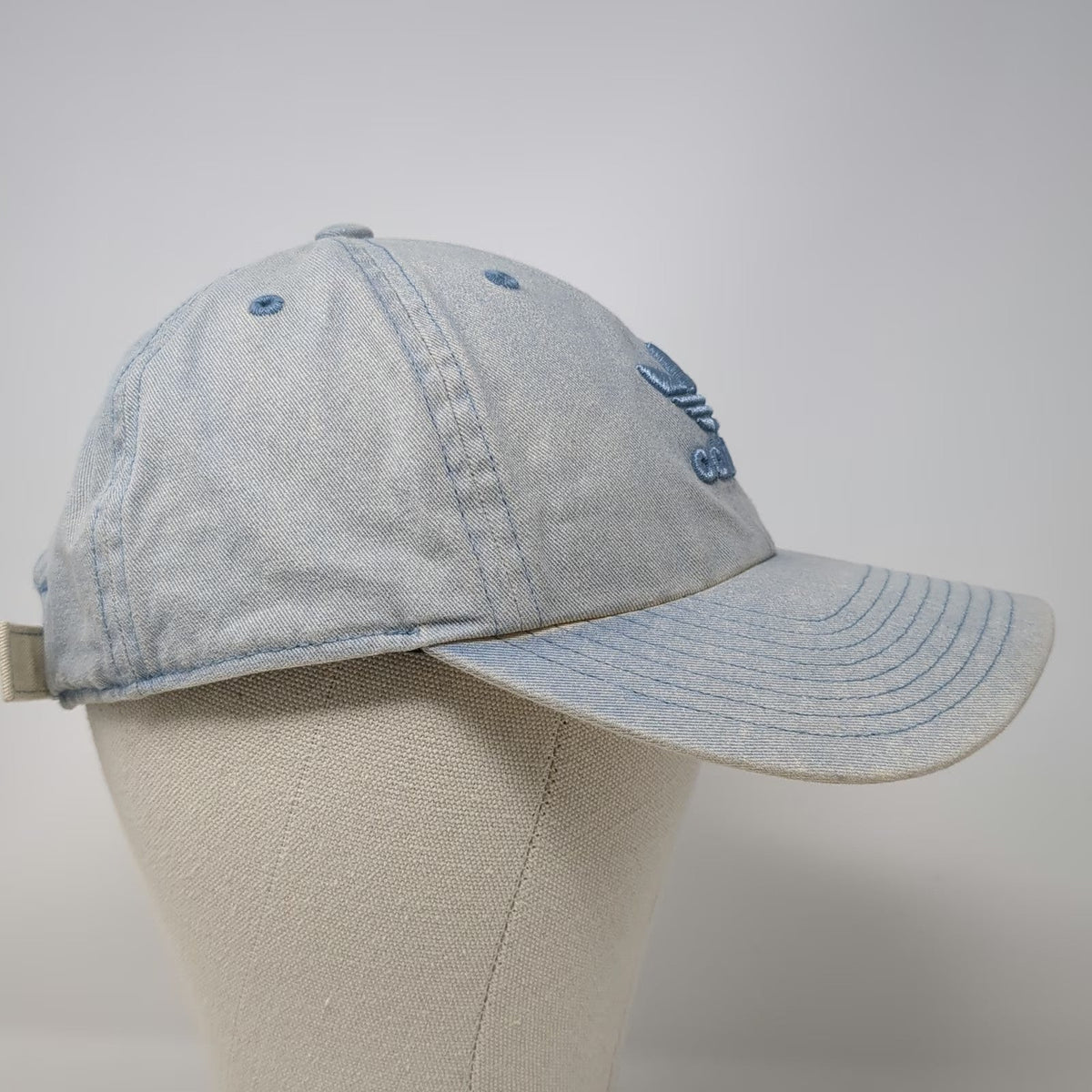 Adidas Baseball Cap Blue One Size Embroidered Trefoil Logo Hat Slideback Denim
