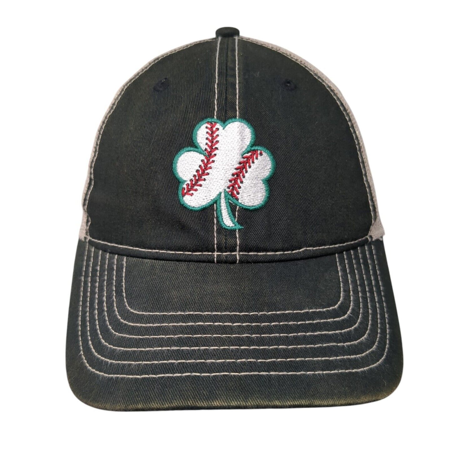 Shamrock Clover Snapback Trucker Hat Multi One Size Mesh Back Ahead