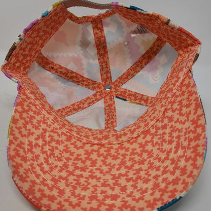 Vera Bradley Baseball Cap Orange One Size Kilim Geometric Patterned Canvas Hat