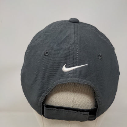 Nike Golf Strapback Hat Gray OSFM Adjustable Embroidered Swoosh 6 Panel