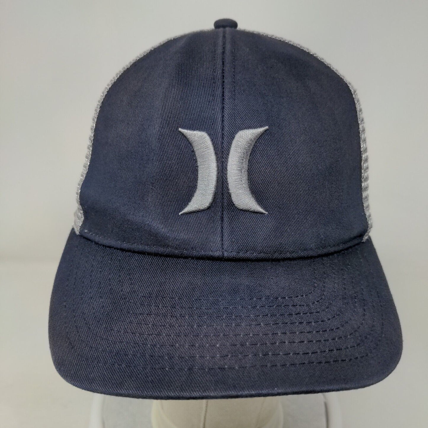Hurley Snapback Mesh Back Trucker Hat Blue One Size Embroidered Logo