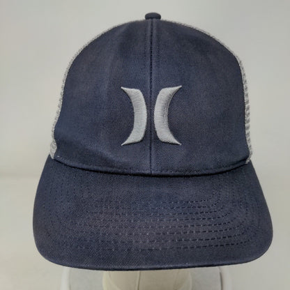 Hurley Snapback Mesh Back Trucker Hat Blue One Size Embroidered Logo