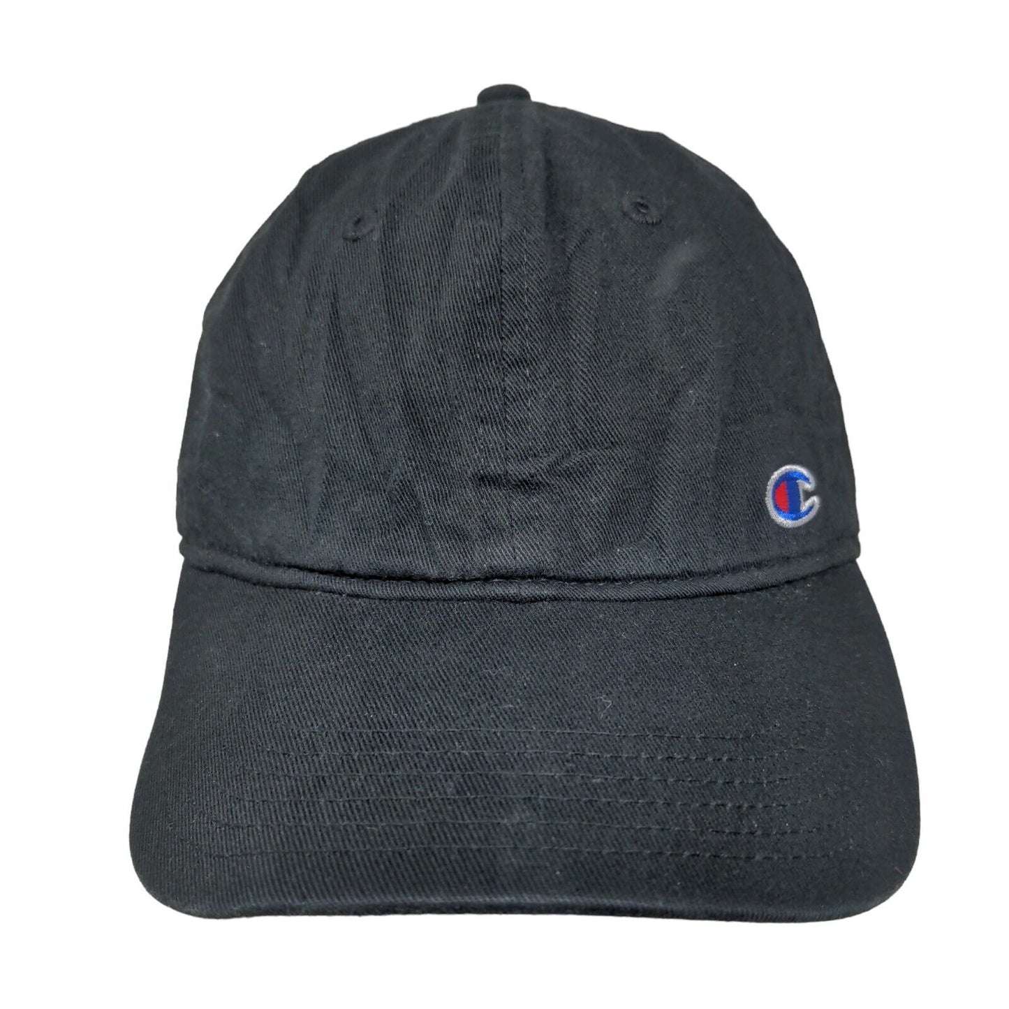 Champion Slideback Hat Black OSFA Embroidered Small Logo Adjustable