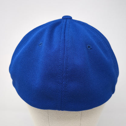 Wonder Fitted Hat Blue XL Flexfit Stretch Embroidered Logo Yupoong