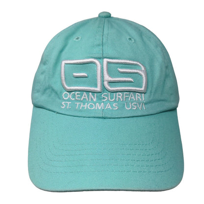 Ocean Surfari St. Thomas USVI Strapback Hat Blue One Size Embroidered