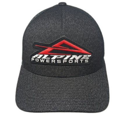 Pacific Headwear Trucker Hat Black OSFM Alpine Powersports Logo Mesh Snapback