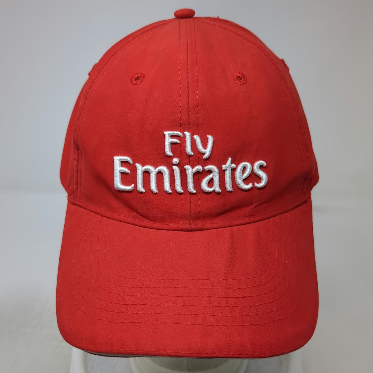 Emirates Fly Logo Baseball Cap Red One Size Adjustable Slideback Buckle Hat