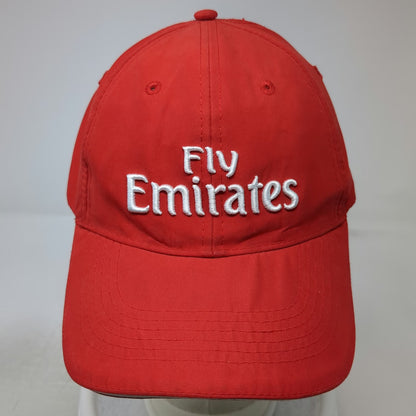 Emirates Fly Logo Baseball Cap Red One Size Adjustable Slideback Buckle Hat