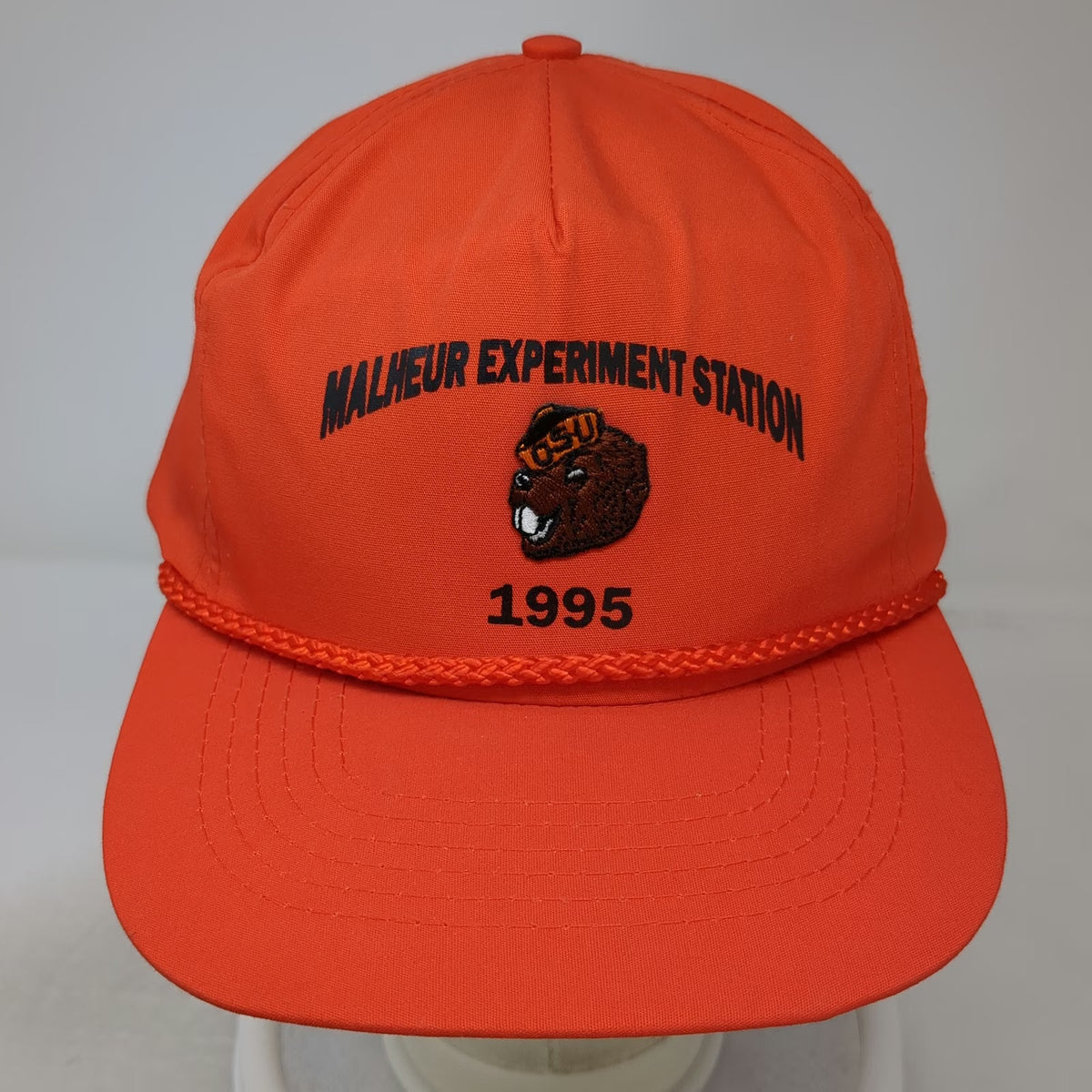 Otto 5 Panel Orange Hat Oregon State Beavers NCAA OSU 1995 Rope Brim Vintage
