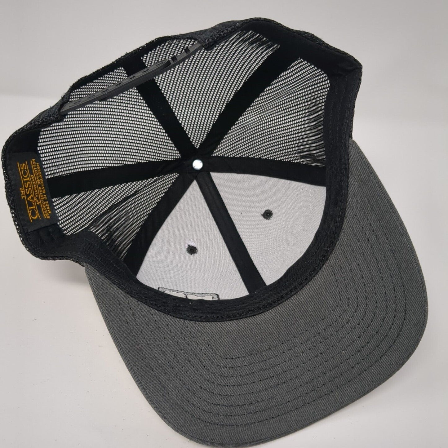 The Classics Yupoong Snapback Mesh Back Trucker Hat Gray One Size Logo