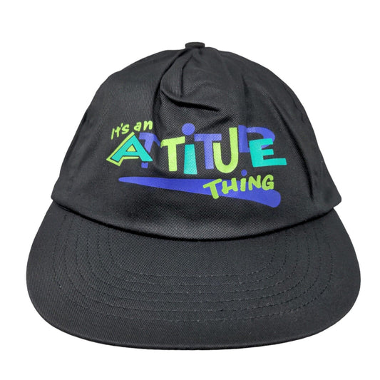 It's an Attitude Thing Snapback Hat Black One Size Adjustable 6 Panel Cotton