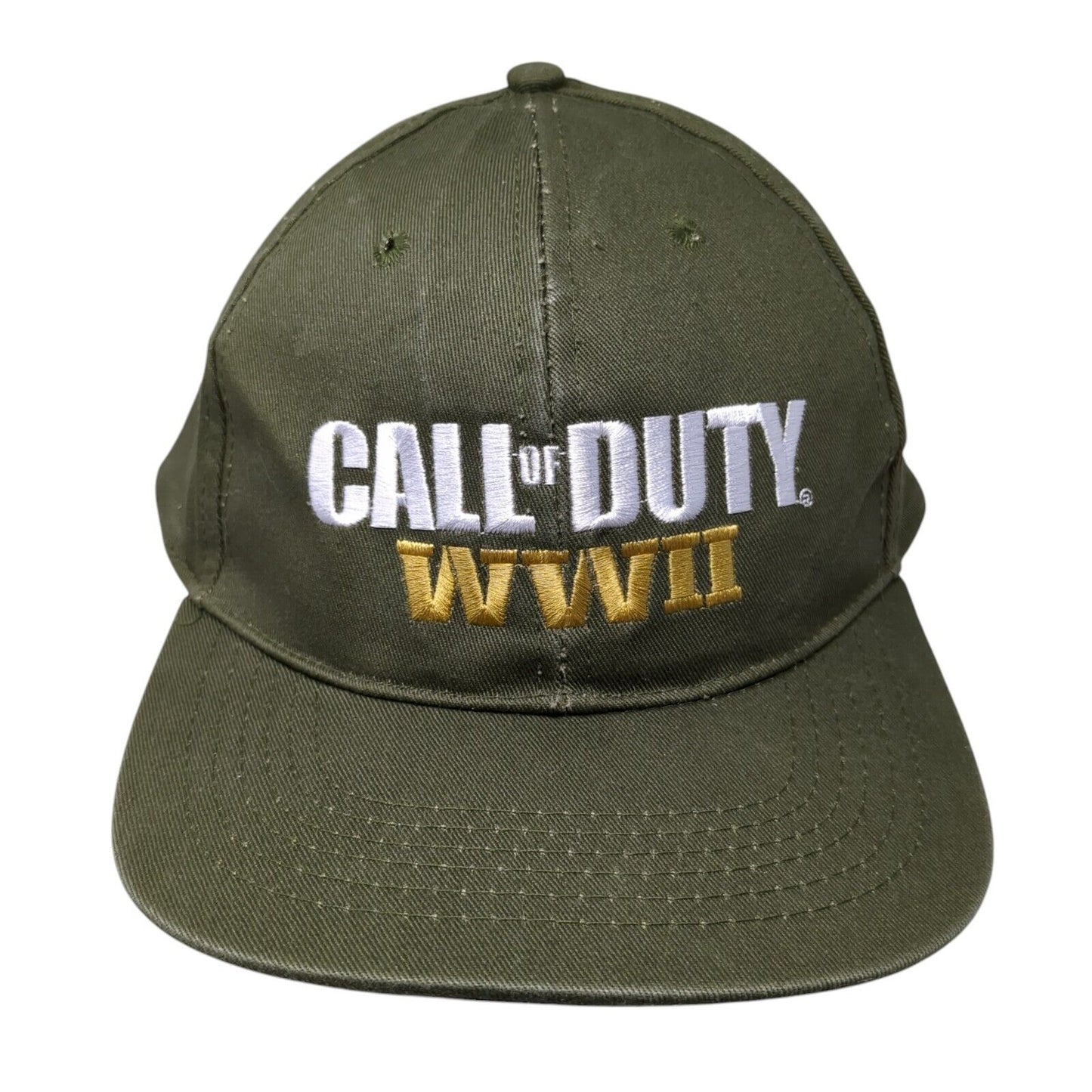 Call of Duty WWII Sledgehammer Games Snapback Hat Green OS Adjustable 6 Panel