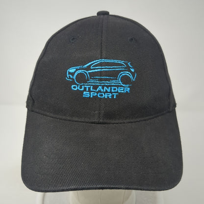Outlander Sport Strapback Hat Black One Size Adjustable 6 Panel Nissin