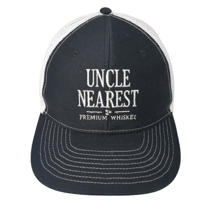 Uncle Nearest Premium Whiskey Trucker Hat Black One Size Adjustable Mesh Back
