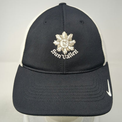 Nike Baseball Cap Black S/M Mesh Back Sun Valley Resort Swoosh Embroidered Hat