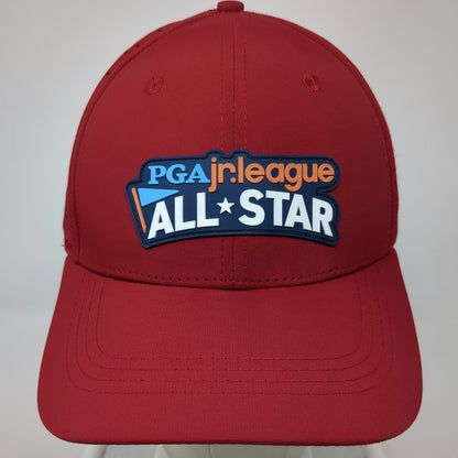SNAPS PGA Jr League All Star Trucker Hat Red One Size Snapback Perforated