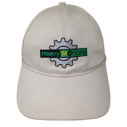 Heavy Motions Strapback Hat Tan One Size Adjustable Embroidered Vented Holes