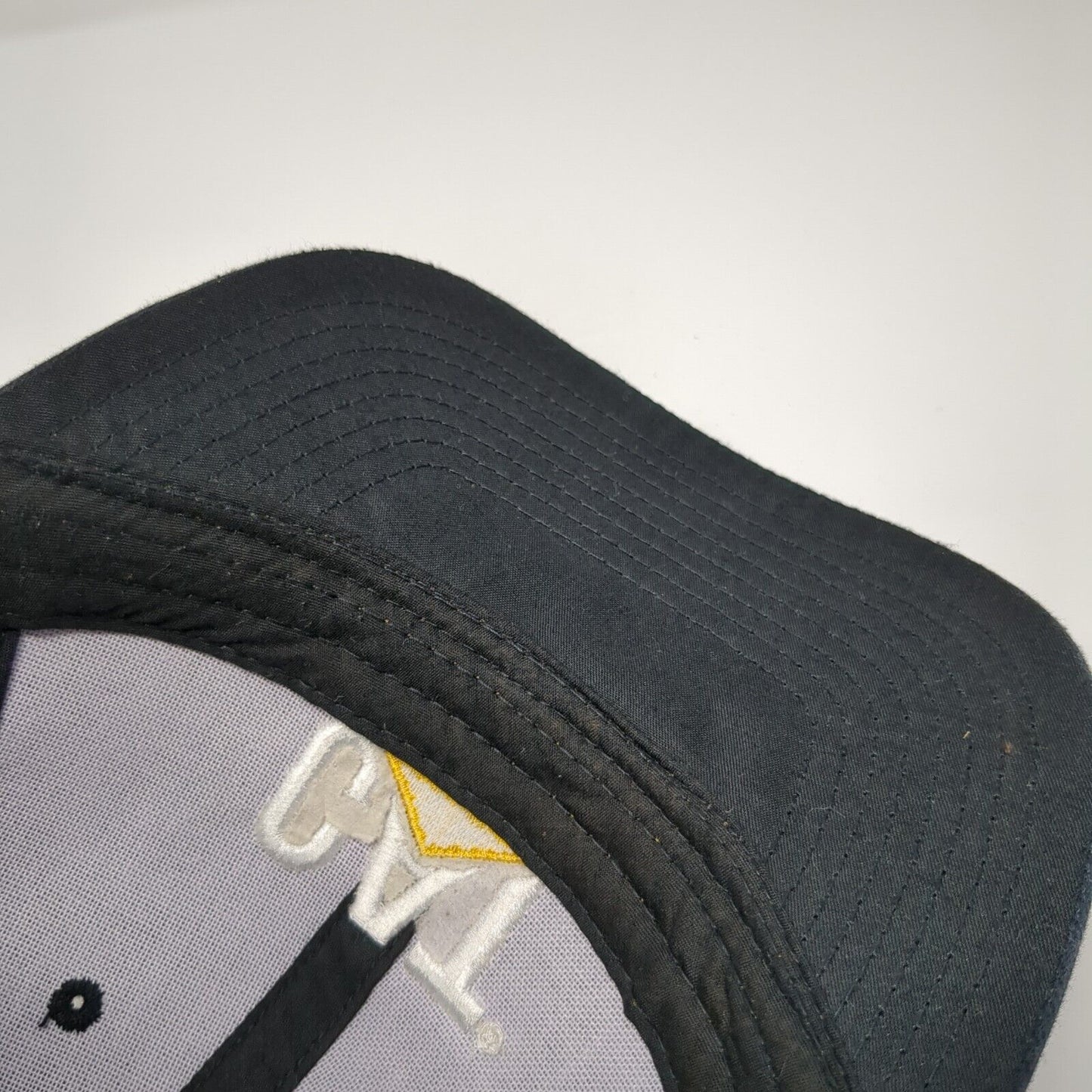 CAT Slideback Hat Black One Size Adjustable Embroidered Vented Holes 6 Panel